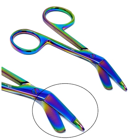A2Z Scilab Multi Color Rainbow Lister Bandage Scissors 3.5", Stainless Steel A2Z-ZR034